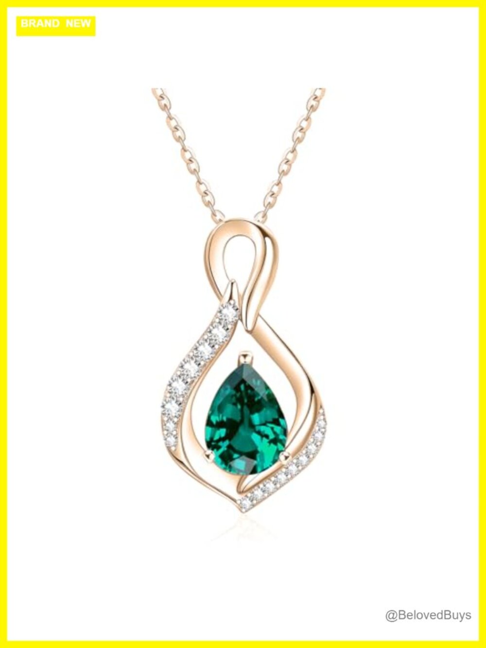 Infinity Birthstone Necklace White Gold Plated Pendant Women